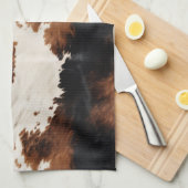 Bruine crème zwart zuidwesten Koeienhuid Theedoek (Quarter Fold)