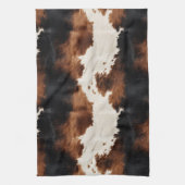 Bruine crème zwart zuidwesten Koeienhuid Theedoek (Verticaal)