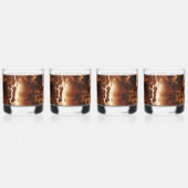 Bruine crème zwart zuidwesten Koeienhuid Whisky Glas (Links)