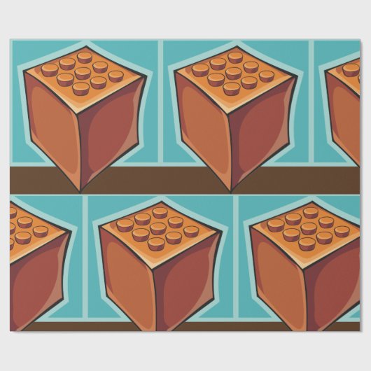 Bruine Cube Cadeaupapier (Vlak)