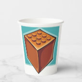 Bruine Cube Papieren Bekers (Voorkant)