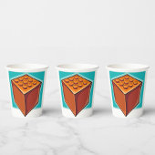Bruine Cube Papieren Bekers