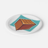 Bruine Cube Papieren Bordje (Gekanteld)