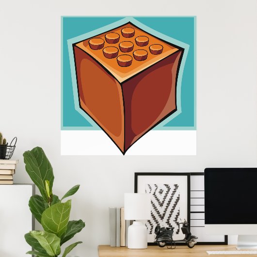 Bruine Cube Poster (Thuiskantoor)