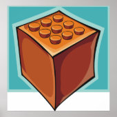 Bruine Cube Poster (Voorkant)