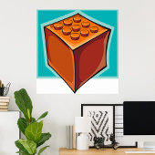 Bruine Cube Poster
