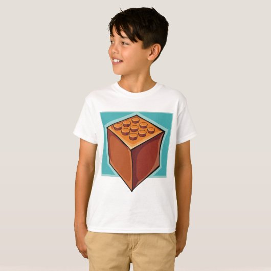 Bruine Cube T-shirt (Voorkant volledig)