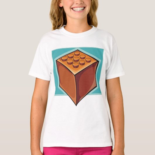 Bruine Cube T-shirt (Voorkant)