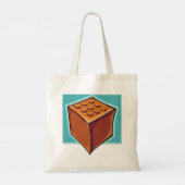 Bruine Cube Tote Bag (Achterkant)