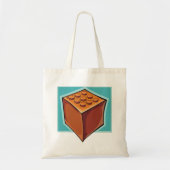 Bruine Cube Tote Bag (Voorkant)