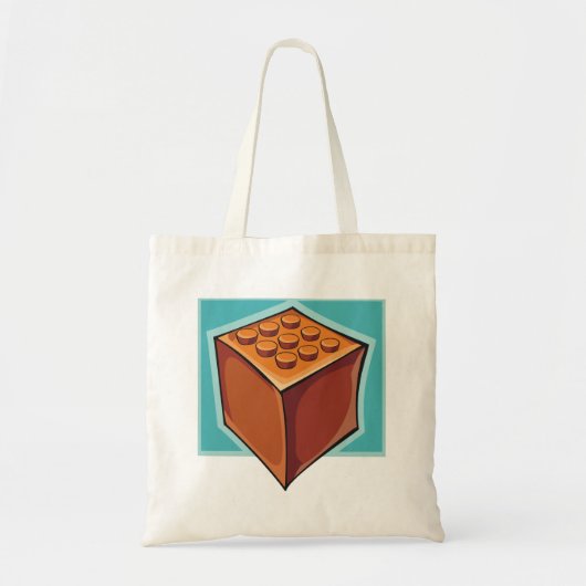 Bruine Cube Tote Bag (Voorkant)