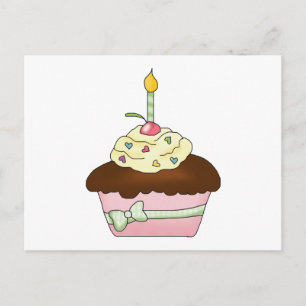 Bruine Cupcake-inktkaartje Briefkaart