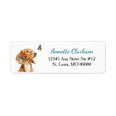 Bruine Dachshond Hond Vlinder Wonder Etiket (Voorkant)