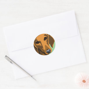 Bruine Dachshund Dog-stickers Ronde Sticker