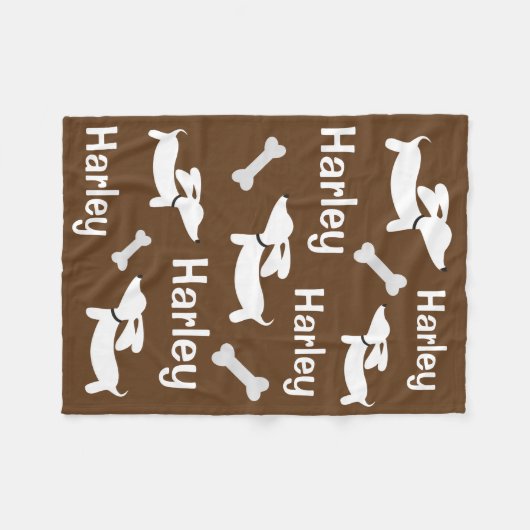 Bruine Dachshund Wiener Dog Custom Deken (Voorkant (Horizontaal))