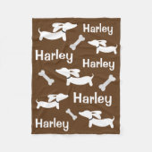 Bruine Dachshund Wiener Dog Custom Deken (Voorkant)