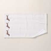 Bruine Dachshunds op Beige Stripes Handdoek (Handdoek)