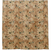  bruine Damask Floral Green Dragonflies Douchegordijn (Voorkant)