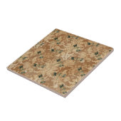  bruine Damask Floral Green Dragonflies Tegeltje (Zijkant)