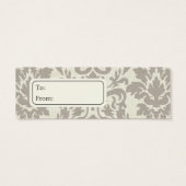 Bruine Damask Gift Labels, profielkaarten Mini Visitekaartjes (Achterkant)