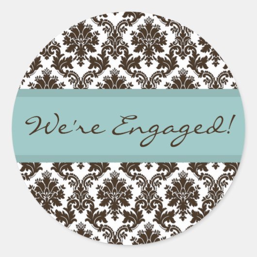 Bruine Damask Lace Envelope Seal Sticker (Voorkant)