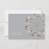 Bruine Dandelion Flowers Love Wedding RSVP Kaart (Achterkant)