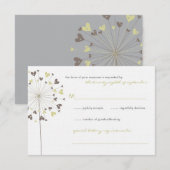 Bruine Dandelion Flowers Love Wedding RSVP Kaart (Voorkant / Achterkant)