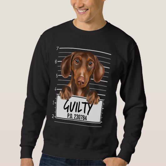 Bruine Dasmugshot Schuldig Hond Trui (Voorkant)