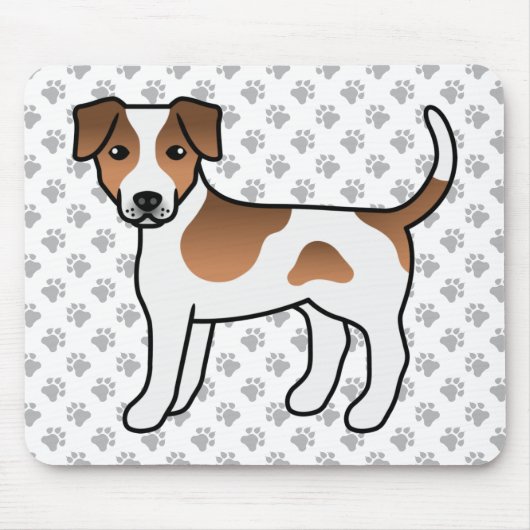 Bruine Deens-Zweedse boerderijhond Schattige Carto Muismat (Voorkant)