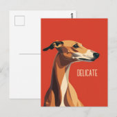 Bruine delicate windhond briefkaart (Voorkant / Achterkant)