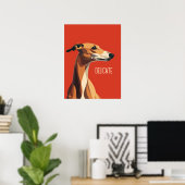 Bruine delicate windhond poster (Thuiskantoor)