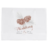 Bruine dennenaaltje voor bruiloft grote cadeastaar groot cadeauzakje (Achterkant)