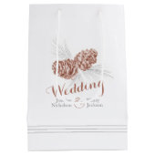 Bruine dennenaaltje voor bruiloft medium cadeauzakje (Achterkant)