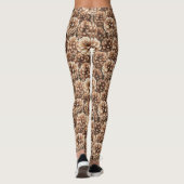 Bruine dennenappels natuur   leggings (Achterkant)
