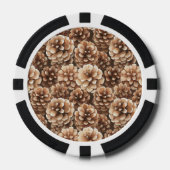 Bruine dennenappels natuur poker chips (Voorkant)