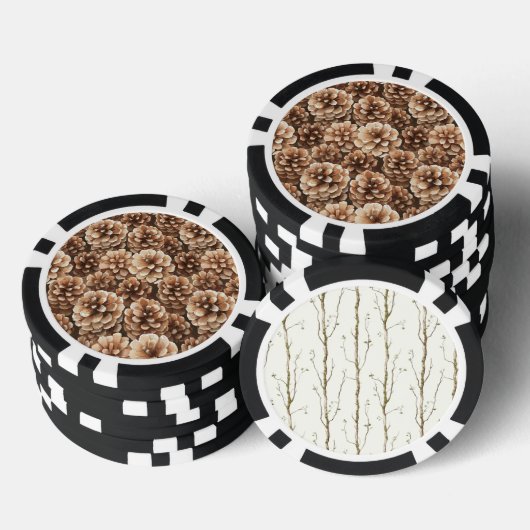 Bruine dennenappels natuur poker chips (Opstapeling)