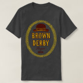 Bruine Derby Retro Defunct Bier T-shirt (Design voorkant)