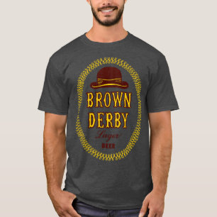 Bruine Derby Retro Defunct Bier T-shirt
