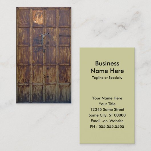 bruine deur visitekaartje (Voorkant / Achterkant)