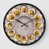 Bruine Deviled Eggs Dish Keuken Decor Grote Klok (Voorkant)