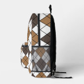 Bruine Diamant Argyle Bedrukte Rugzak (Rechts)