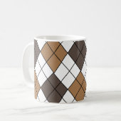 Bruine Diamant Argyle Koffiemok (Voorkant links)