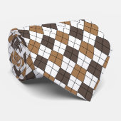Bruine Diamant Argyle Stropdas (Opgerold)