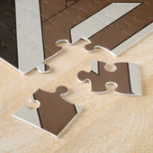 Bruine Diamant Doolhof | Moderne Geometrische Puzz Legpuzzel (Zijkant)