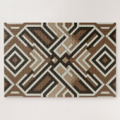 Bruine Diamant Doolhof | Moderne Geometrische Puzz Legpuzzel (Horizontaal)
