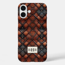 Bruine diamant lederen monogram oud model