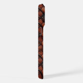 Bruine diamant lederen monogram oud model iPhone hoesje (Rechterkant)