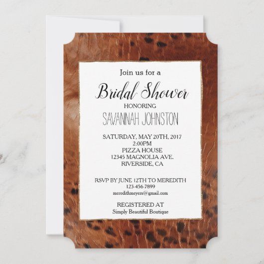 Bruine dierenprint kaart (Voorkant)