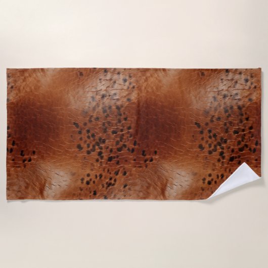 Bruine dierenprint strandlaken (Voorkant)