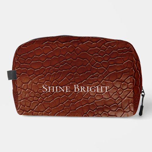 Bruine dierenprint toilettasje (Voorkant)